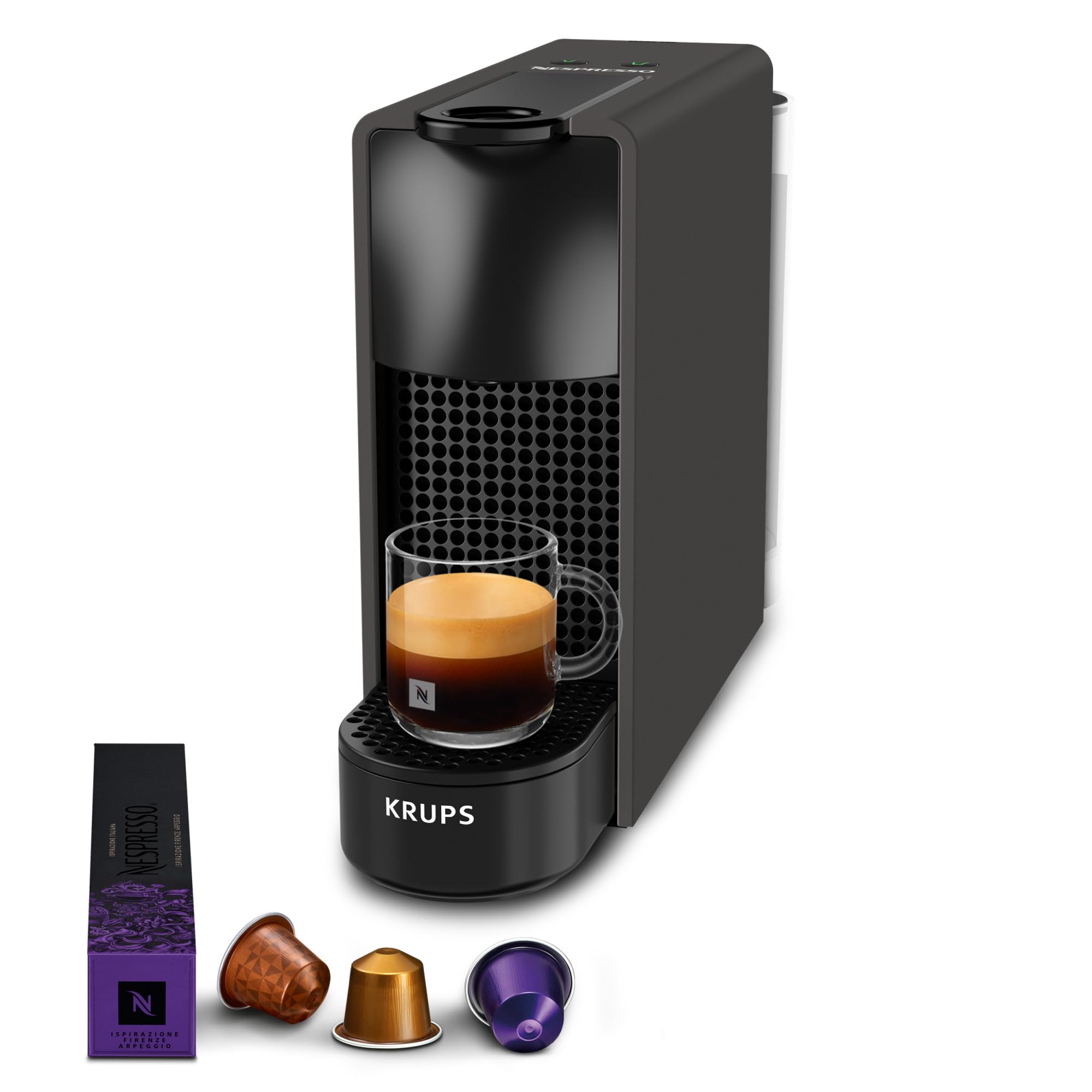 KRUPS Essenza Mini Macchina da caffè a capsule Matte Black Anthracite, caffè espresso e lungo, macchina ultracompatta, funzionale, alte prestazioni, risparmio energetico, XN110NF0