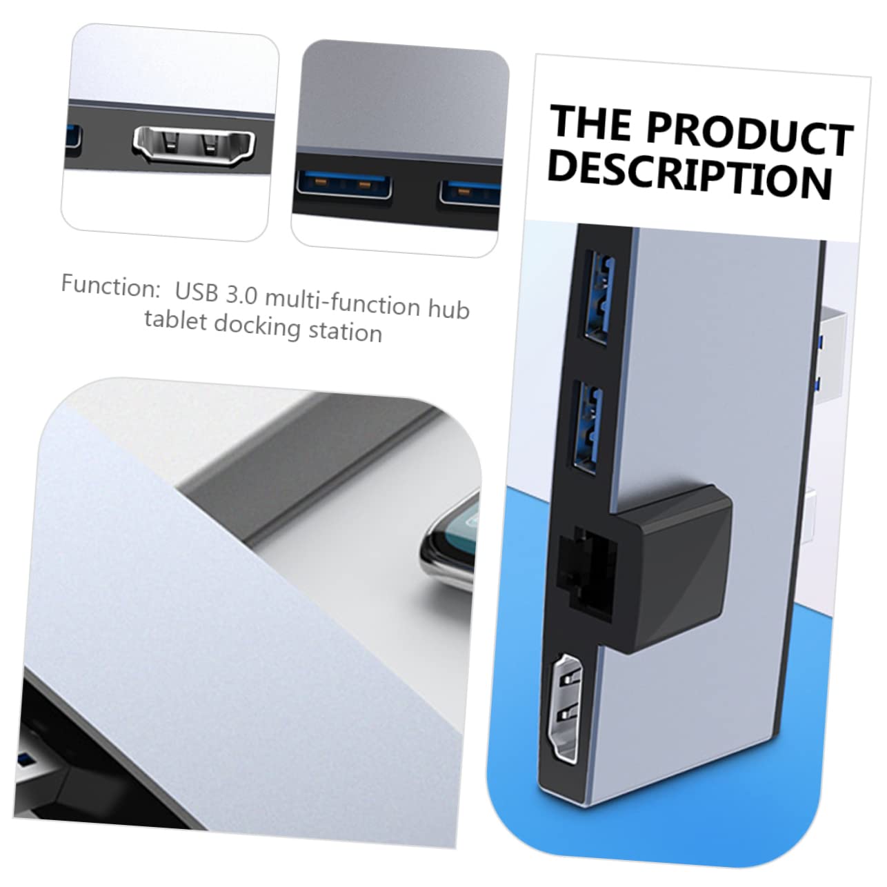DOITOOL Concentrador USB Puertos Adaptador Multifunción para Surface Pro Concentrador USB Compatible Portátiles para Trabajo Casa