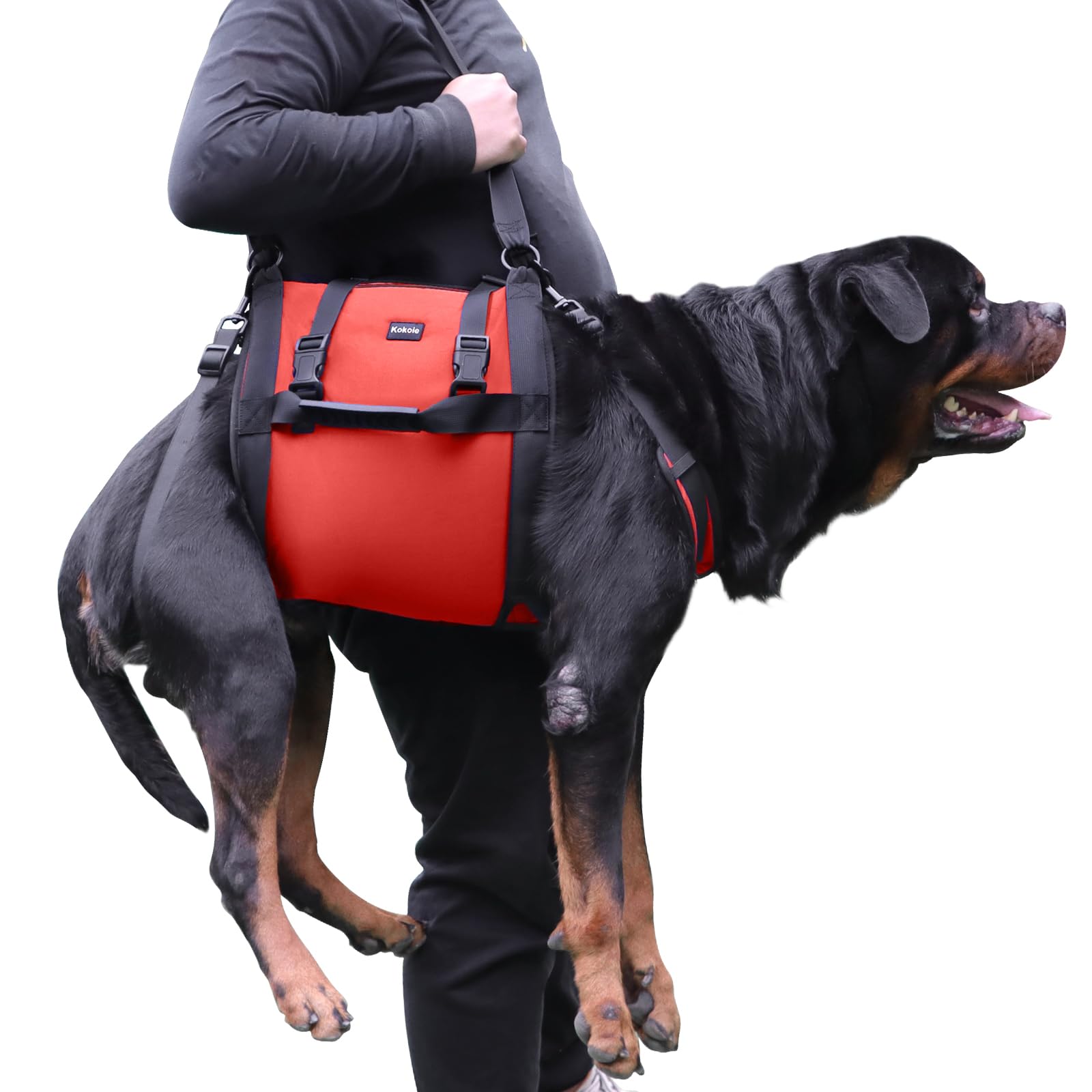 Dog Carry Sling, Emergency Backpack Pet Legs Support & Rehabilitation Dog Lift Harness for Large Dogs, Dog Carrier for Senior Dogs Joint Injuries,
