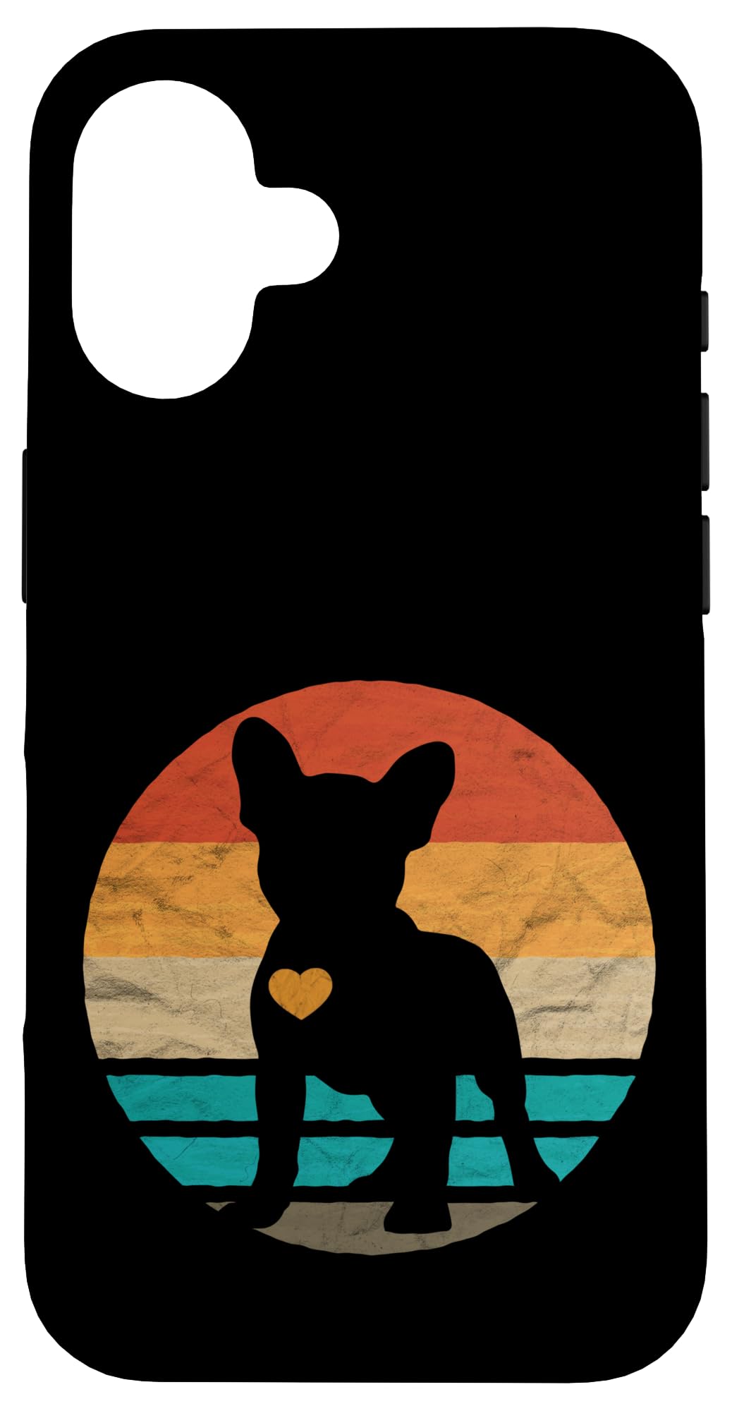 French Bulldog Heart Vintage Design Retro Frenchie Dog Lover Case for iPhone 16