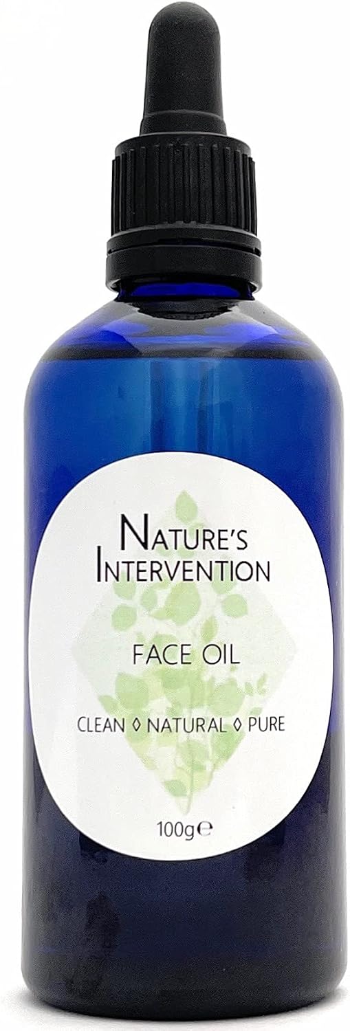 Nature's Intervention, Nourishing Face Oil, 100% Natural. Pomegranate, Rosehip, Squalane. Regenerating, Hydrating. Brightens