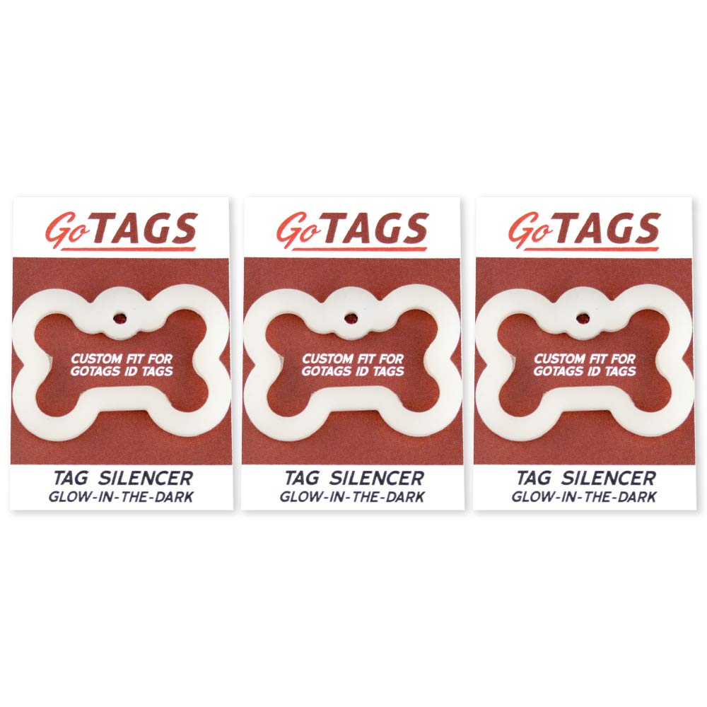 GoTags Dog Tag Silencers, Glow in The Dark Silencer to Quiet Noisy Pet Tags