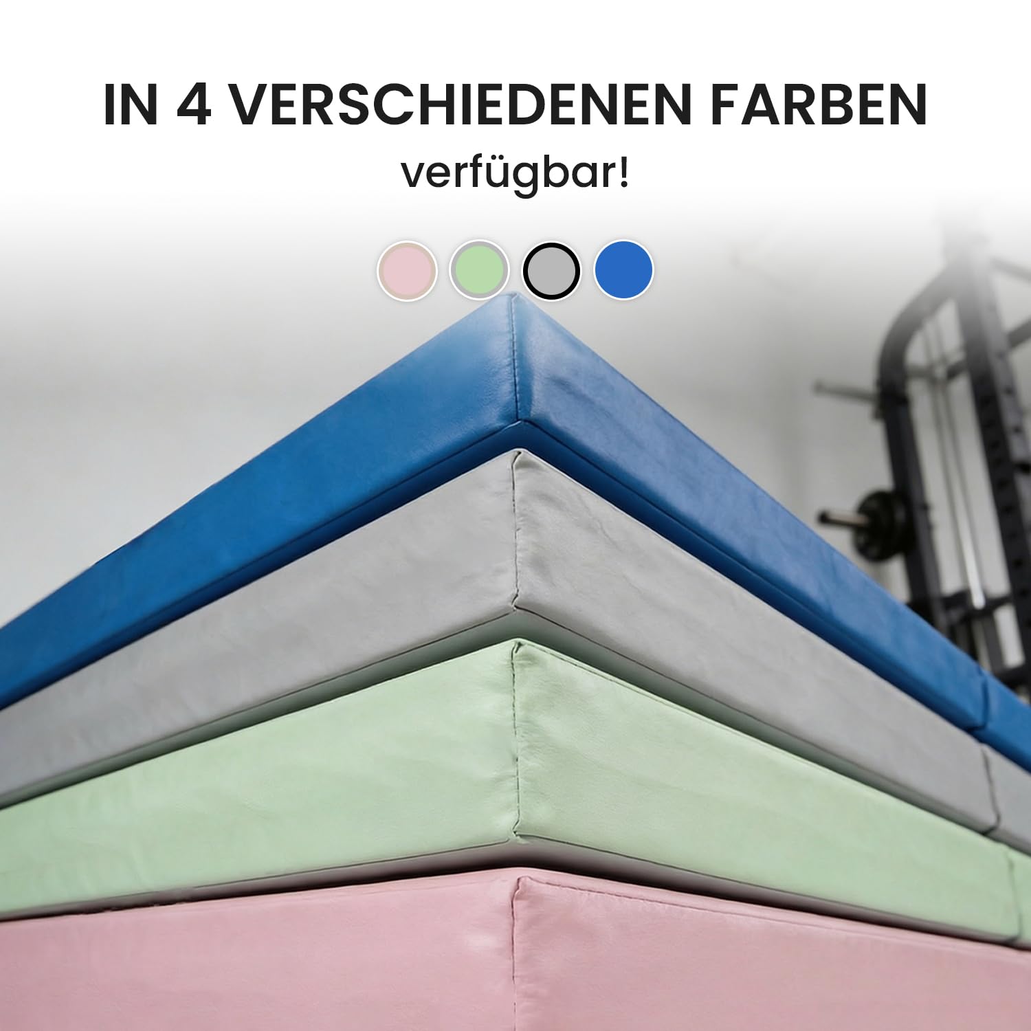 Jeflex – Esterilla plegable y esterilla de gimnasia plegable 1 vez – 200 x 70 x 8 cm – Fabricado en Alemania/esterilla de gimnasia portátil/ahorra espacio y esterilla de juego para habitación infantil