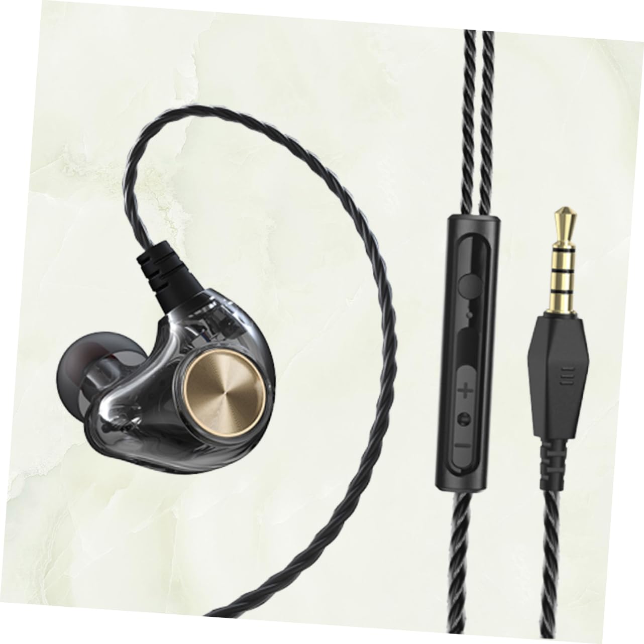 Angoily 3pezzi Auricolari In-ear Con Microfono e Bass Stereo Per Smartphone Design Ergonomico e Cavo Antigroviglio Per Sport e Allenamento Nero
