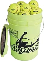 Rawlings Bucket of 18 Practice Softballs for 12U - 12" RIF Youth Fastpitch Balls with Durable Bucket & Synthetic Cover