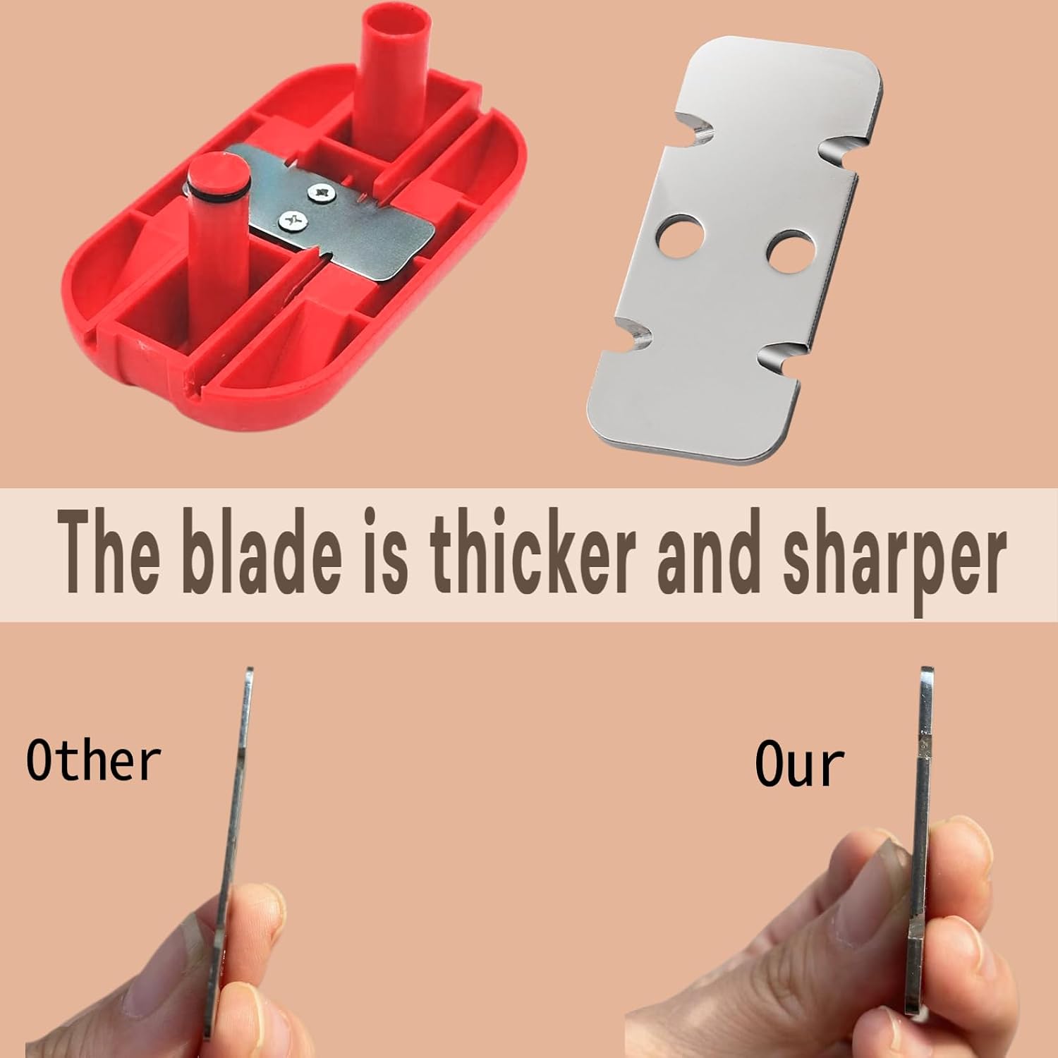 SHIAWASENA Hand Planer Versatile Woodworking Edge Bander for Burrs, Edge Banding Trimmer with Tungsten Carbide Blades, Double & Single Edge Operation for ABS, PVC, Veneer, Laminate, Melamine(Red)