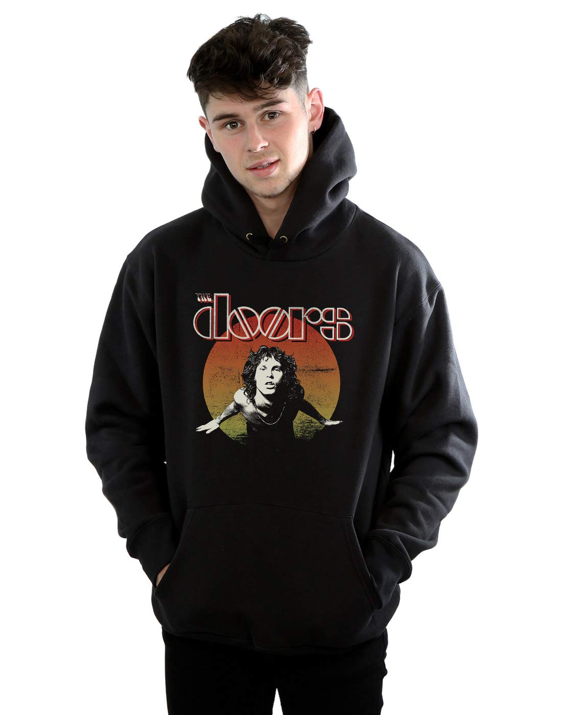 Absolute Cult Men's Black The Doors Morrison Circle Hoodie Large