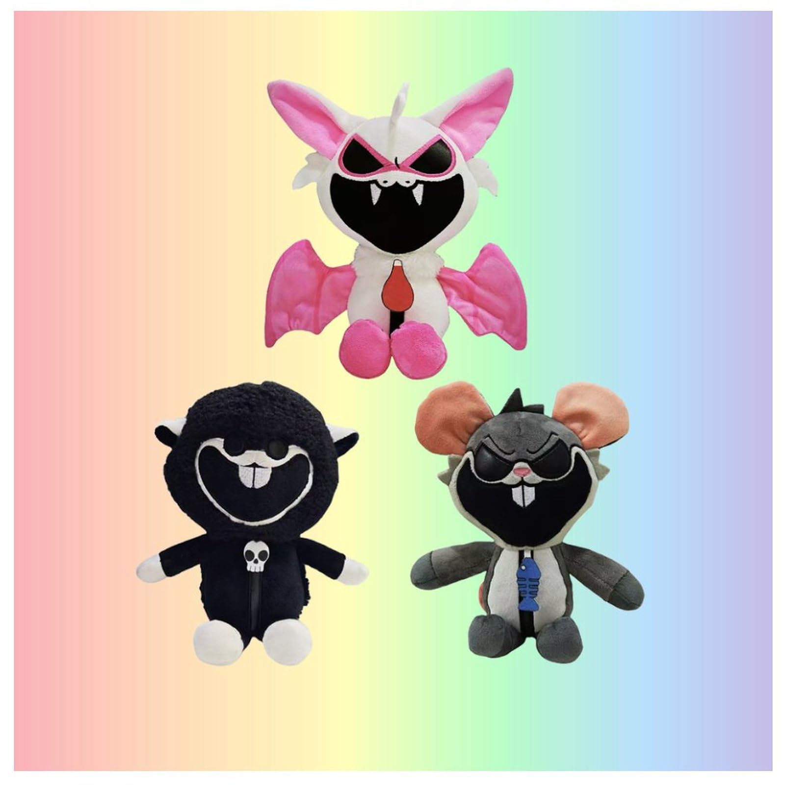 Animals Plush - Horror Game Theme Plushies Toy Birthday Gifts for Fans Friends, Stuffed Animal 10" Soft Home Decorations Pillow, 3 PCS - Rabie Baby