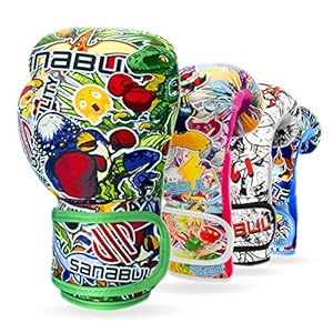Sanabul Sticker Bomb Kids Boxing Gloves | Youth Boxing Gloves with Fun Design, Optimal Support, and Easy-Clean Features (8 OZ, Dino Jungle)