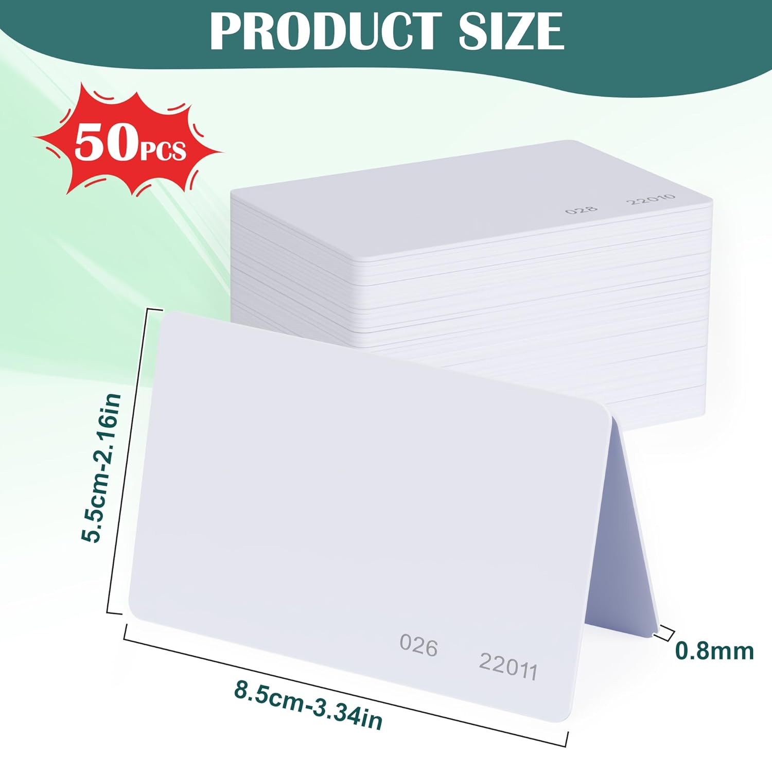 50pcs 26 Bit Proximity CR80 Cards Writable RFID Card Rewrite 125khz Contactless Weigand Prox Blank Proximity Cards Compatible ISOProx 1386 1326 H10301 Format Readers and Access Control Systems