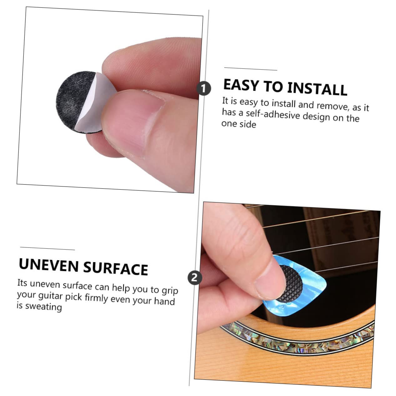 ibasenice 160stücke Selbstklebende Gummi-gitarren-pick-griffe Für Sicheren Halt Optimalen Schutz Der Plektren Für Live-shows Gitarrenperformance Installieren Zu Entfernen
