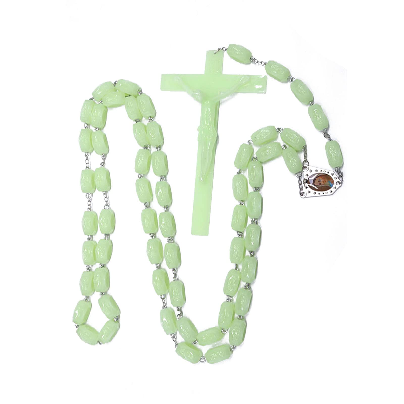 Maxtonser Rosary Beads Pendant Necklace Party Decorative Accessories Lightweight Glowing Necklace Women Pendant Necklaces