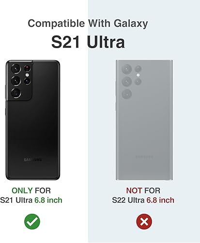 Miniatura 2 de SURITCH Funda protectora para Samsung Galaxy S21 Ultra, 2 marcos frontales, resistente, a prueba de golpes, con protector de pantalla integrado para