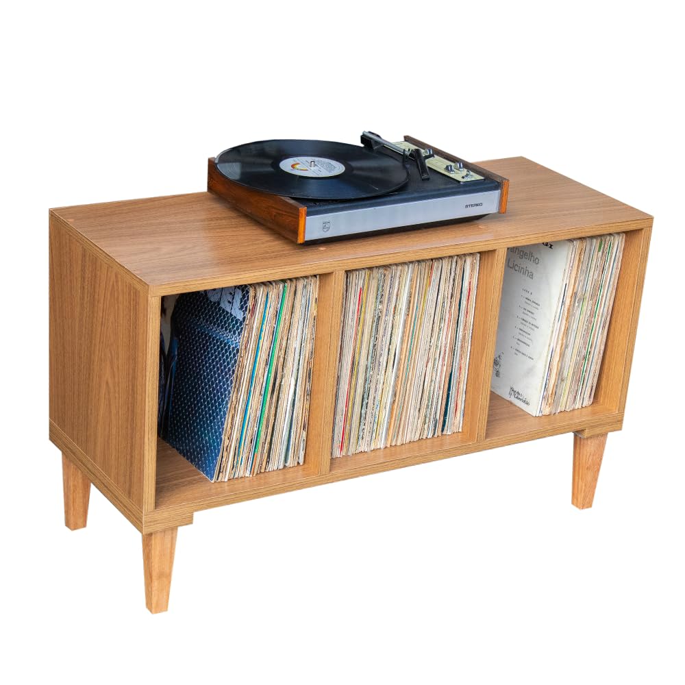 ぽ*ん様 Vinyl Player Record Rack Rack Para Vinil e Toca Discos PENY (Louro Freijó) | Amazon.com.br