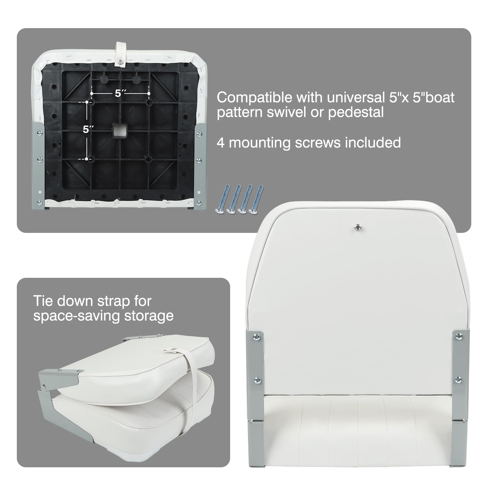 Leader Accessories Deluxe - Sedile pieghevole per barca, colore: Bianco