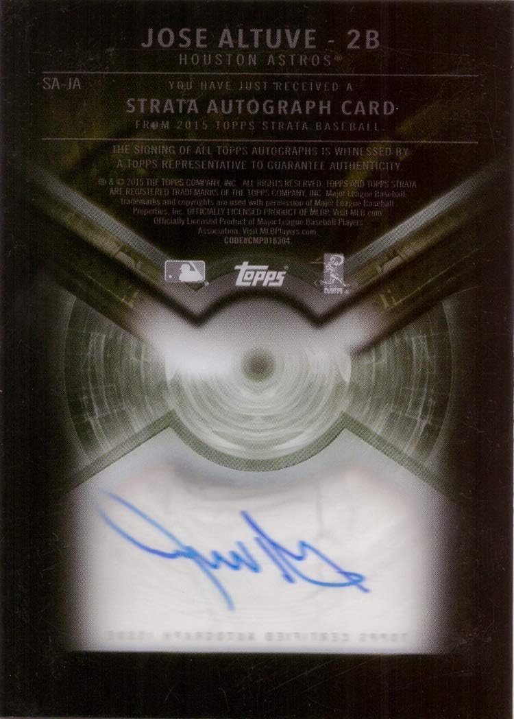 2015 Topps Strata #SA-JA Jose Altuve Certified Autograph Baseball Card