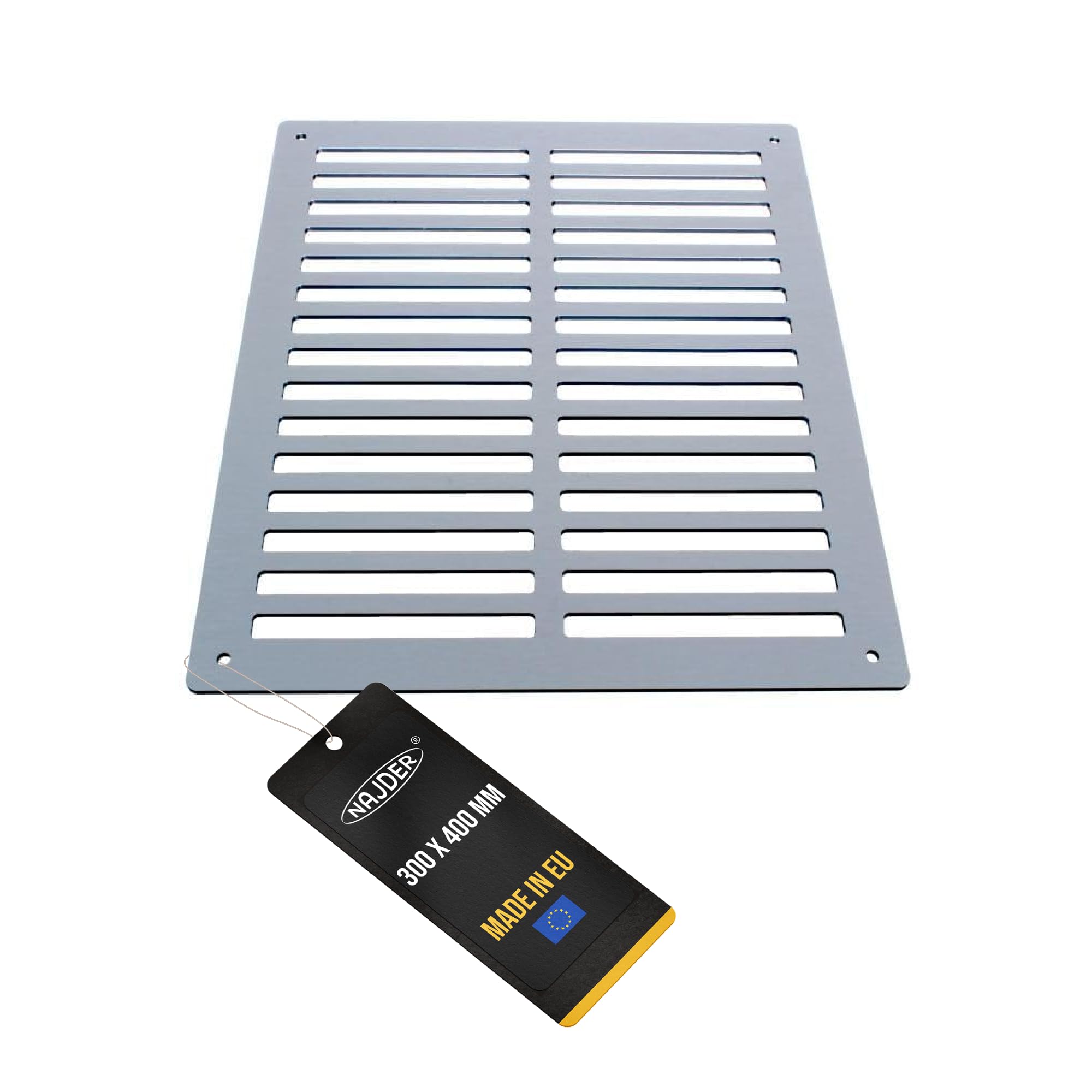 NAJDER Grille d'aération en Aluminium 300x400 mm, DIBOND, Couverture d'aération Plat, Grille d'évacuation d'air, Fentes d'aération de Surface, Ouvertures d'aération, Bouche de Ventilation pour Mur