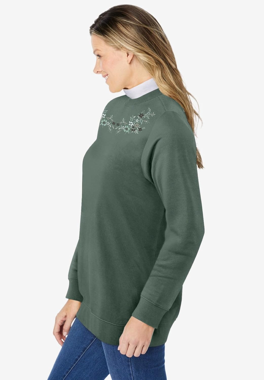 Woman Within Plus Size Layered-Look Sweatshirt