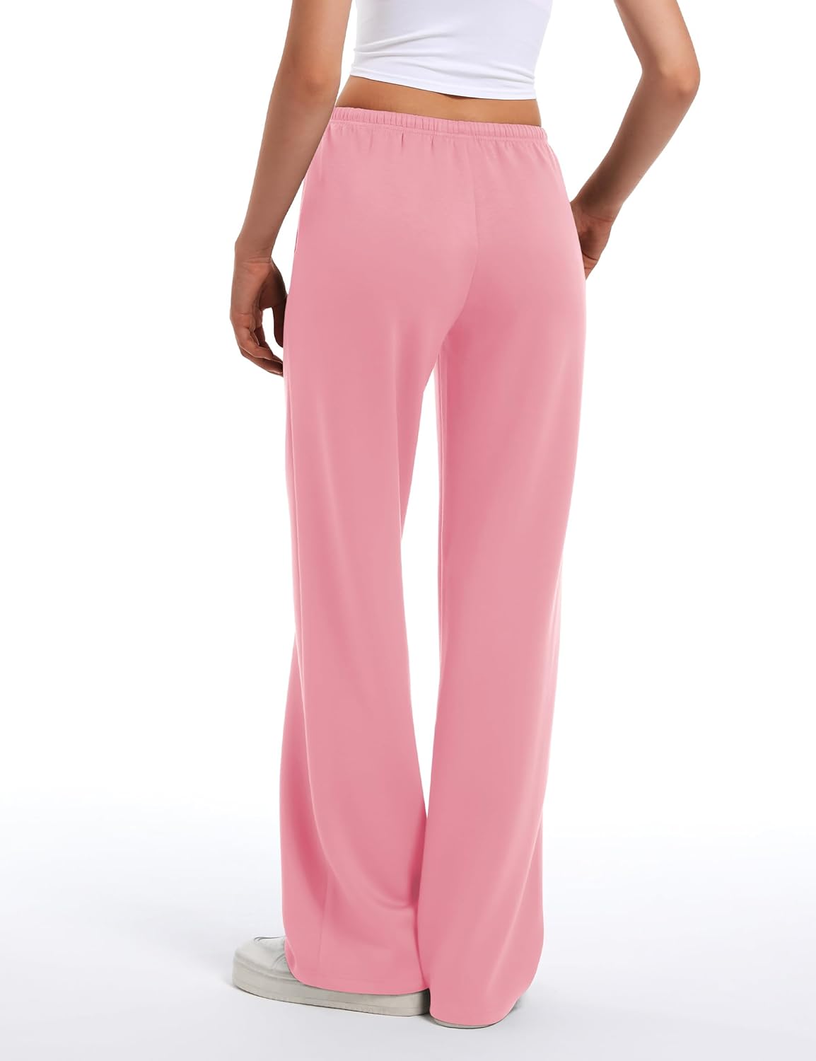 HeSaYep Women's Wide Leg Sweatpants Straight Leg Lowrise Sweat Pants Drawstring Elastic Low Waist Pants with Pockets - Image 2