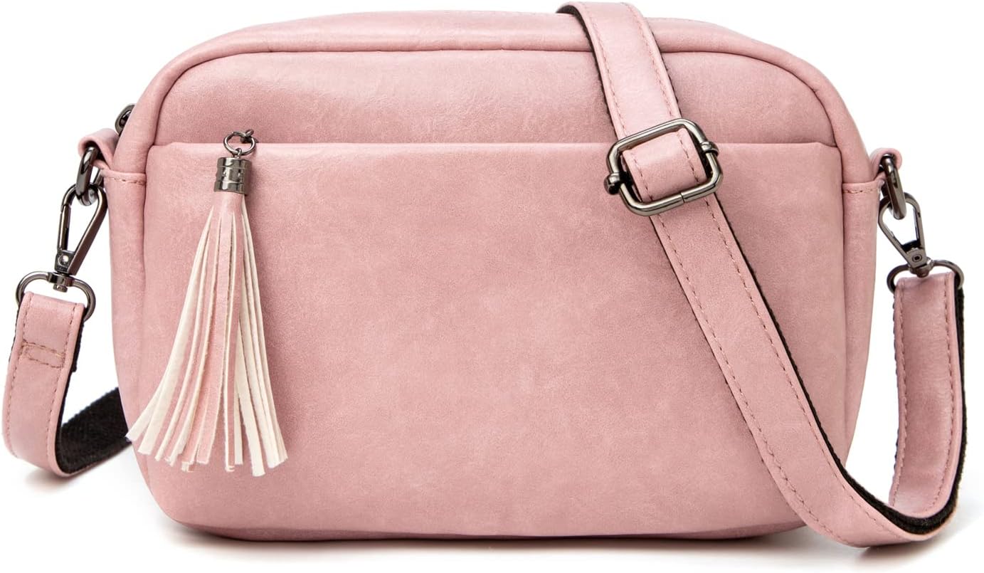 myfridaymyfriday Vintage Crossbody Camera Bags for Women Vegan Leather Small Shoulder Purse Handbags with Rivet Decoration