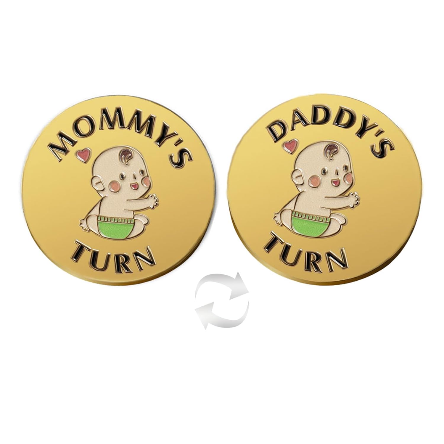 New Dad Mom Gifts Funny Decision Making Coin, New Baby Gift for Parent Mummy Daddy Pregnancy Women First Time to be Moms Dads St.Patrick's Day Easter Birthday Gifts Double Sided