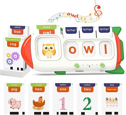 Miniatura 13 de QuTZ Tarjetas flash parlantes, tarjetas flash fonéticas, aprende a leer con 166 páginas, más de 29 temas, más de 800 palabras y datos divertidos