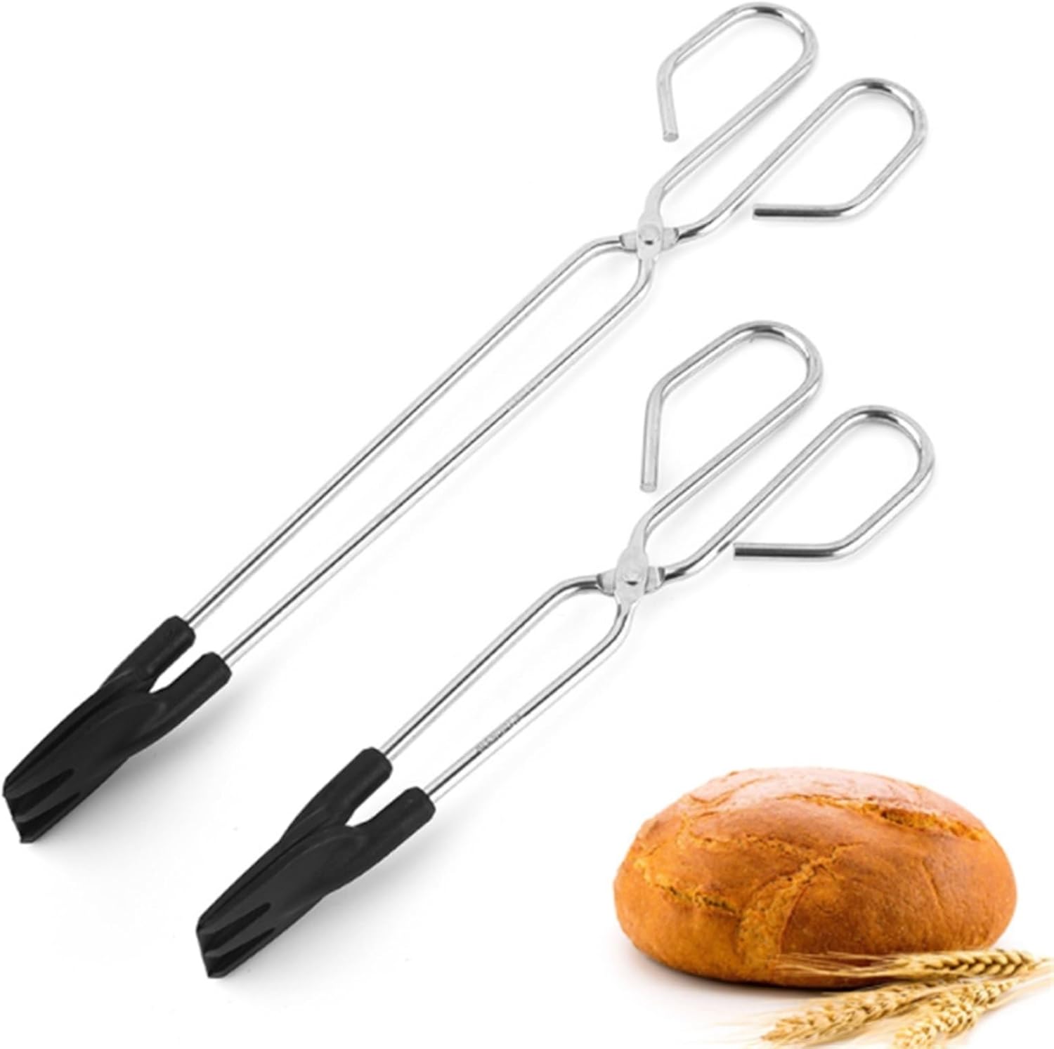 Grill Tongs BBQ Tongs Stainless Steel Grill Clips for Cooking Steamed Buns Bread Barbecue Clips Buffet Grill Tongs for BBQ(25cm)