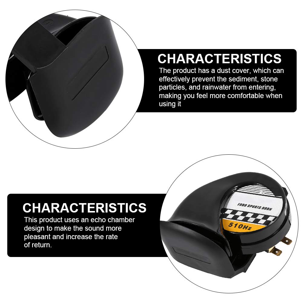 Clacson Elettronico Per Moto 12V - Corno Di Lumaca Mini 510Hz, Impermeabile, 115dB - Foto 7