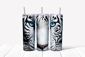 White Tiger Skinny Tumbler for the Spirited Soul