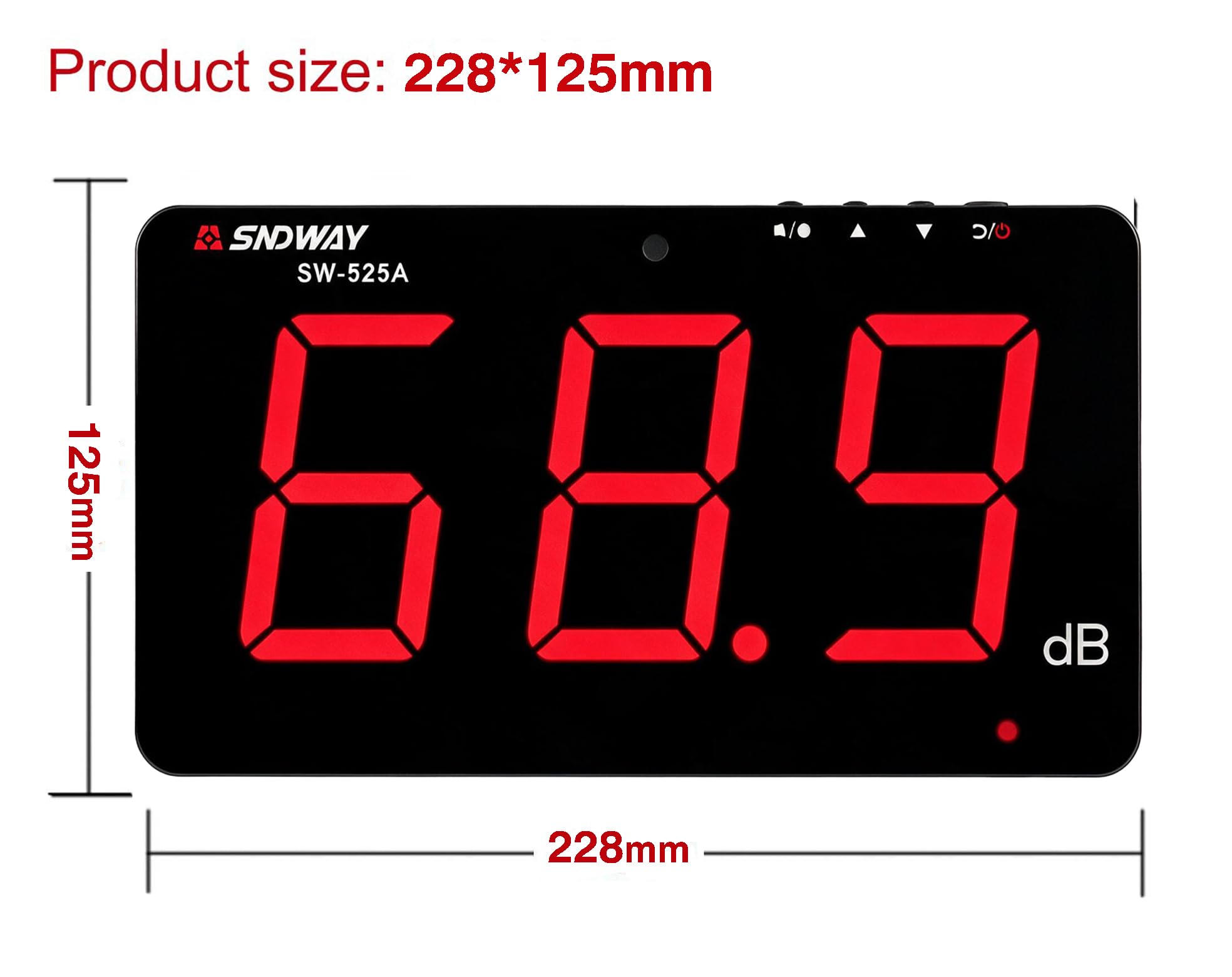 SNDWAY SW-525A Digital Sound Level Meter Noise Decibel Meter 30~130db Large Screen Display Wall Hanging Type — Amazon image 9