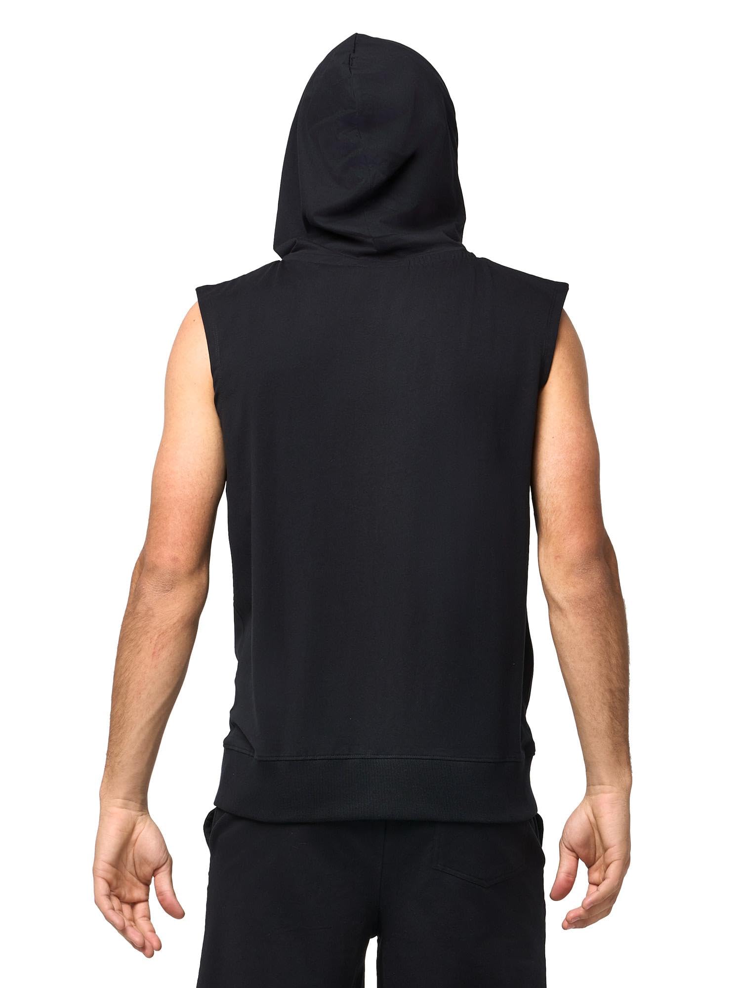 Felpa Smanicata da Uomo con Cappuccio e Zip Non garzata Leone Sporty
