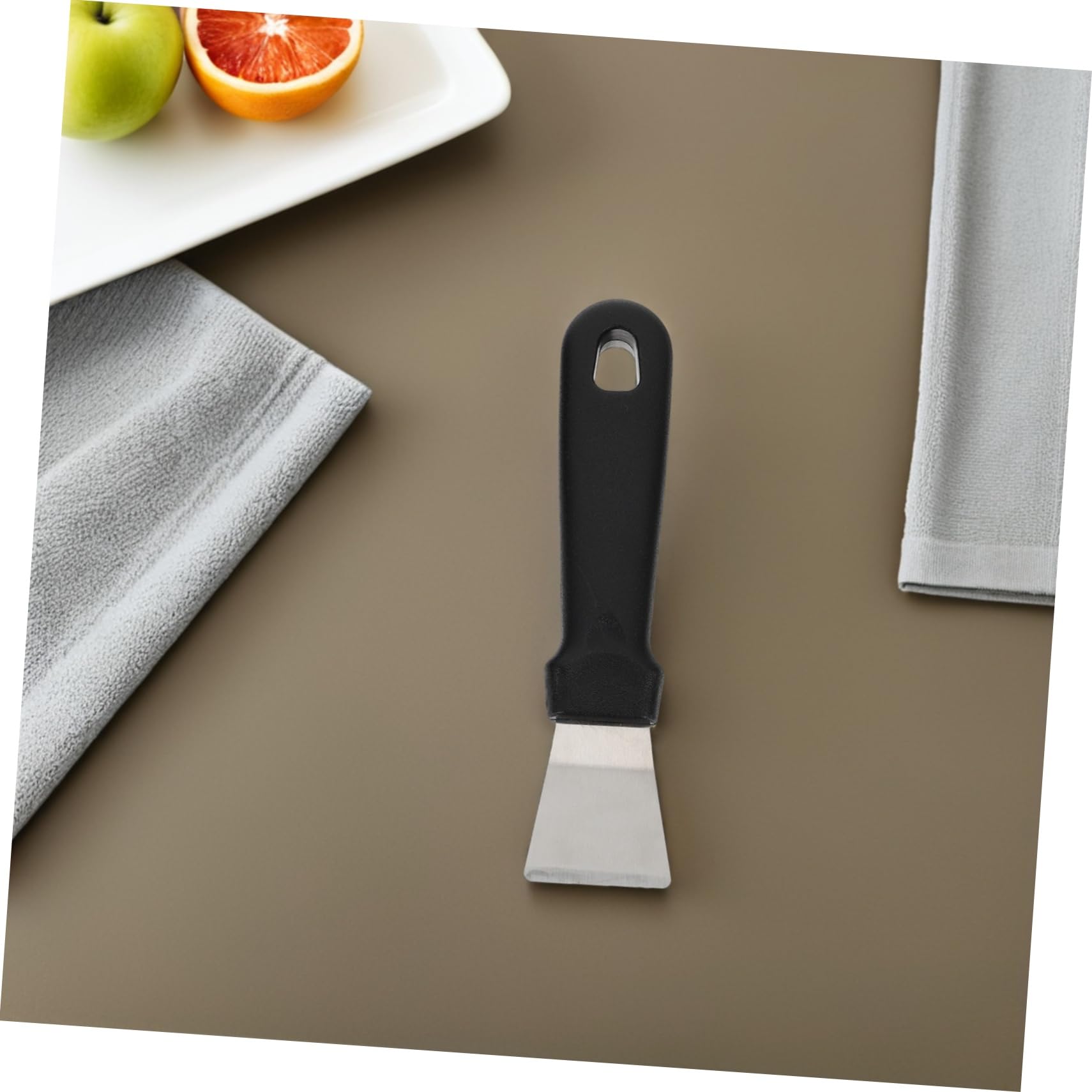 Set di 10 Spatole Raschiatori in Acciaio Inox e Pp Nero | Sbrinamento Frigorifero e Pulizia Cappa, Facile da Pulire, Uso Multifunzione
