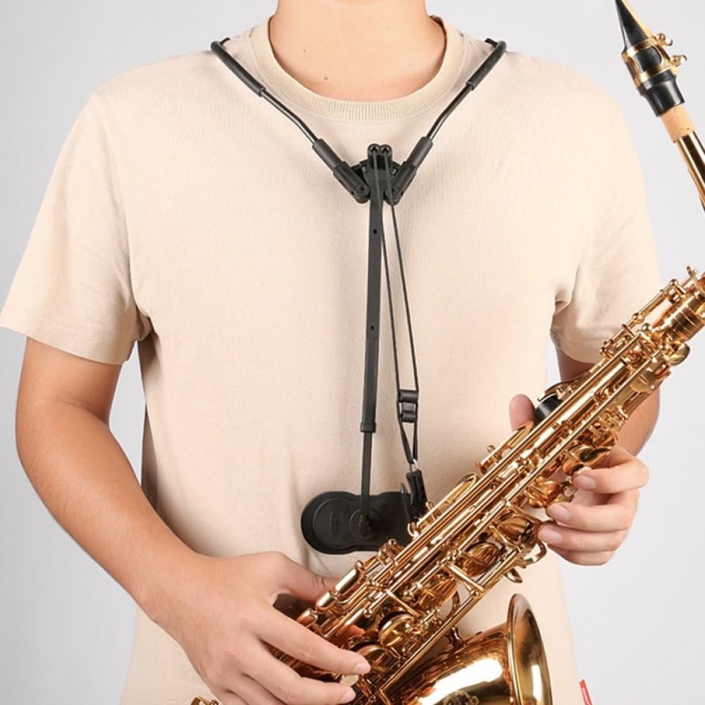 Imbracatura per Sassofono Supporto per Sassofono Comodo Gancio per Tracolla per Sassofono Corno Tenore Baritono Alto Sax Soprano Clarinetto