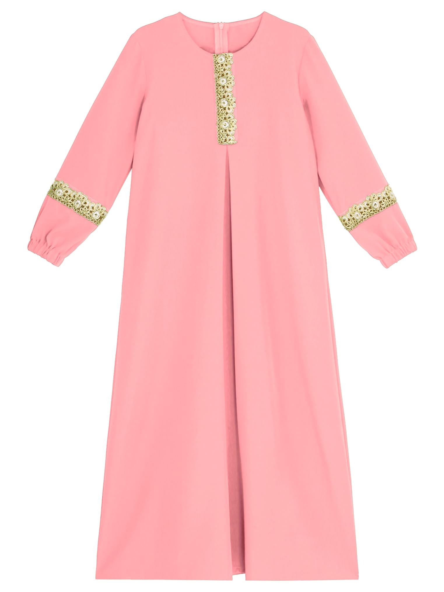 Freebily Vestido Largo Musulmán para Niñas Manga Larga Vestido Árabe