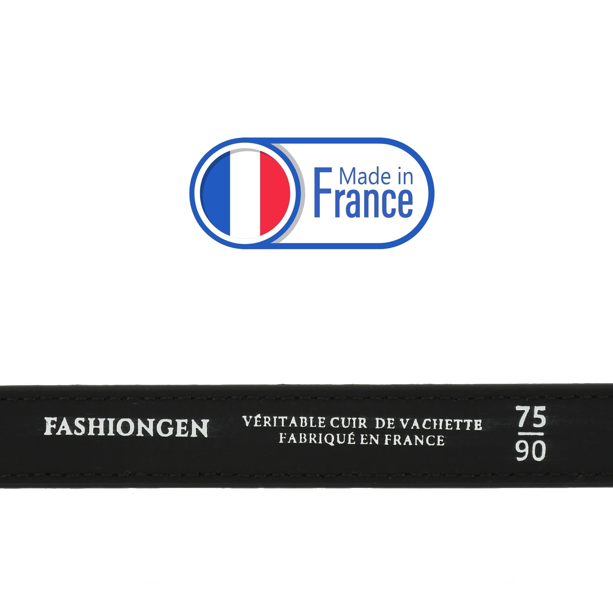 FASHIONGEN - Cinturón de 2 cm cuero italiano genuino para las mujeres, LINDA