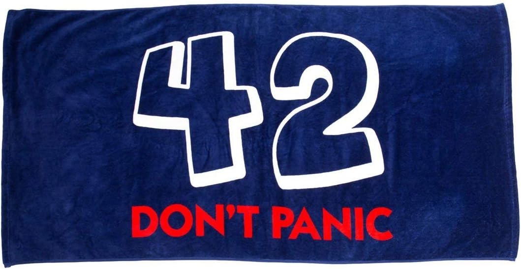 getDigitalBath Towel 42 Do Not Panic - Large Beach Towel for Fans of Douglas Adams Books - 70 x 140 cm, 100% Cotton