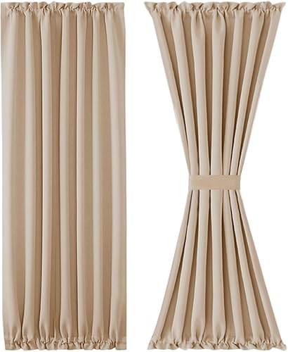 Miniatura 596 de DWCN Cortinas para puerta francesa: cortina térmica con bolsillo para barra para puertas con ventana de cristal, puertas de cocina y patio