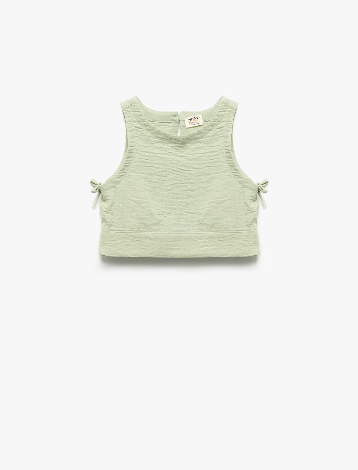 Koton Bisiklet Yaka Dokulu Kolsuz Crop Bluz