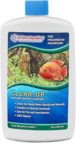 Miniatura 1 de DrTim's Aquatics Clarificador de agua natural Clear-UP para peceras, acuarios, filtrado de agua, tratamiento, solución ecológica para limpiar aguas