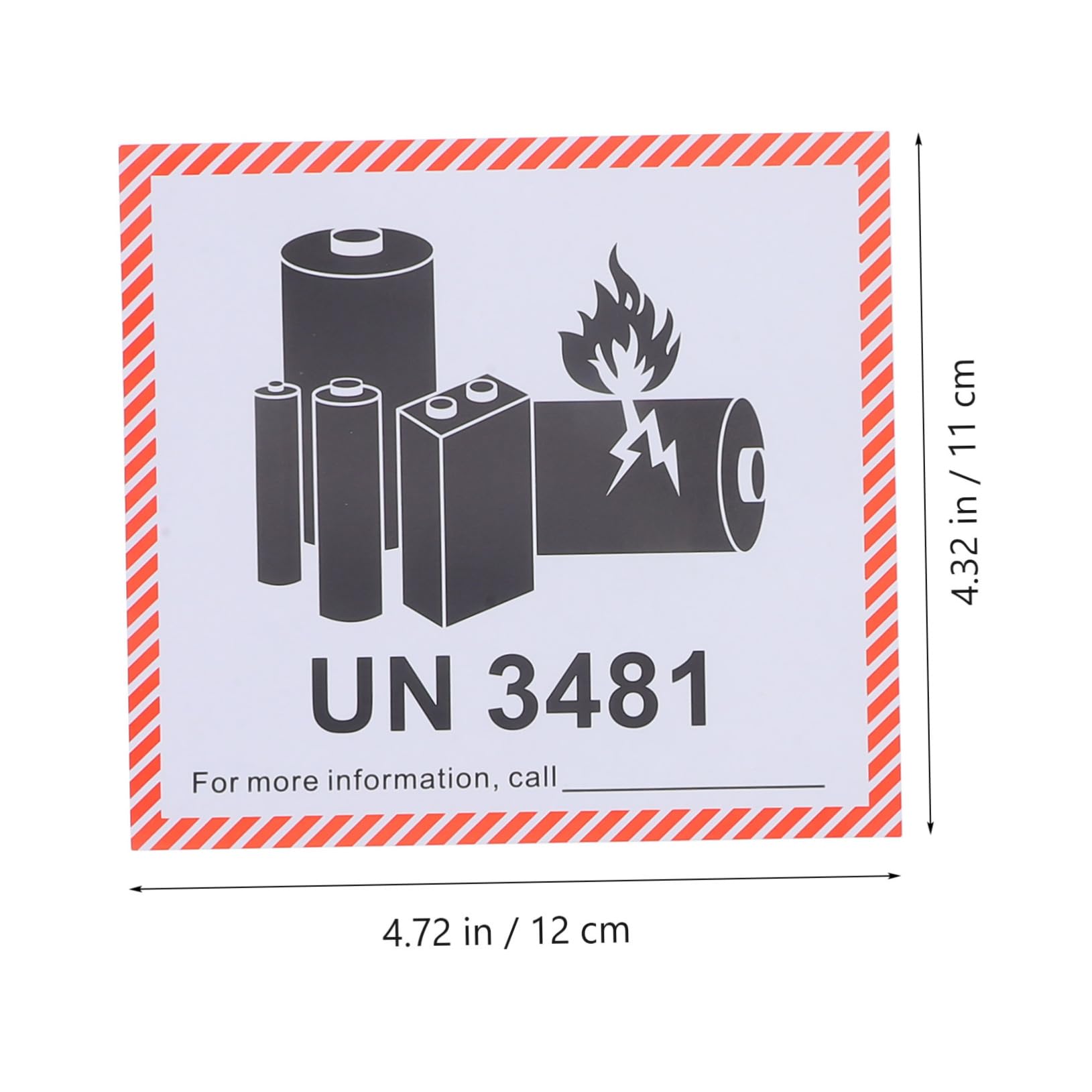 Cabilock Long-Lasting Battery Caution Labels 100 Pack for Shipping Lithium Battery Warning Signs (un3481)