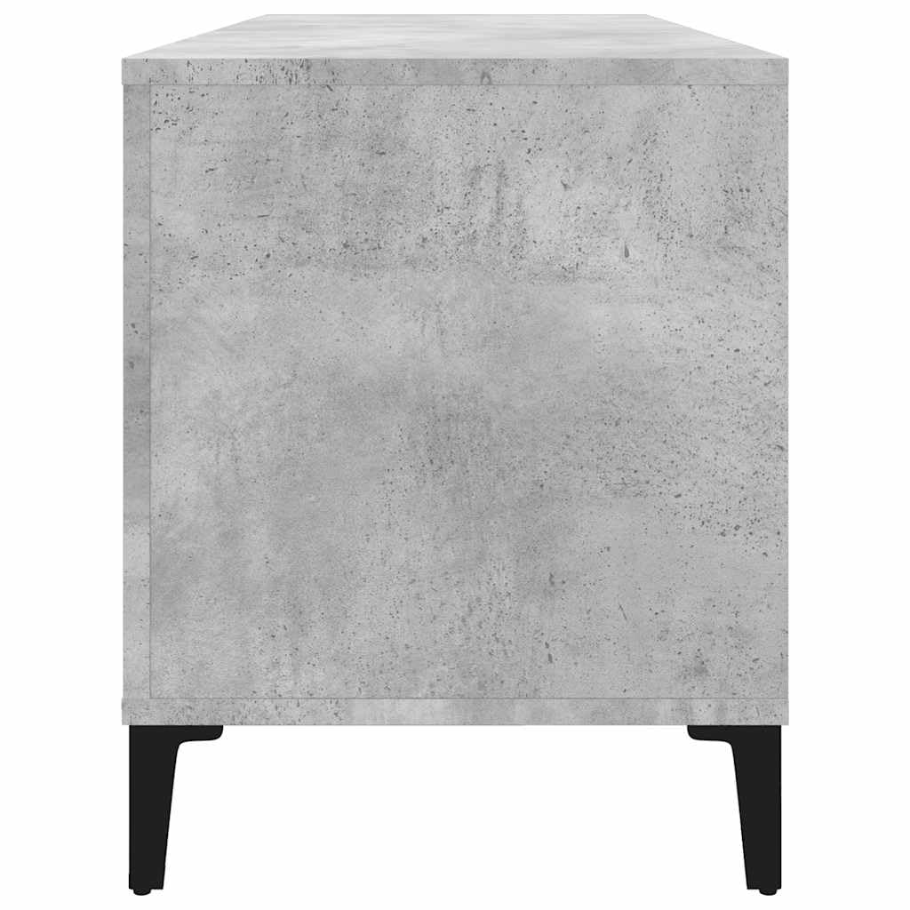 Générique Szafka na płyty winylowe, szary beton, 100 x 38 x 48 cm, z drewna konstrukcyjnego, szafka do przechowywania gramofonu z przestronnymi półkami na LP, wytrzymała górna część na urządzenia