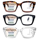 HIYANJN 3 Pack Progressive Multifocal Reading Glasses for Women Men Oprah style Blue Light Blocking Spring Hinger Readers 1.25