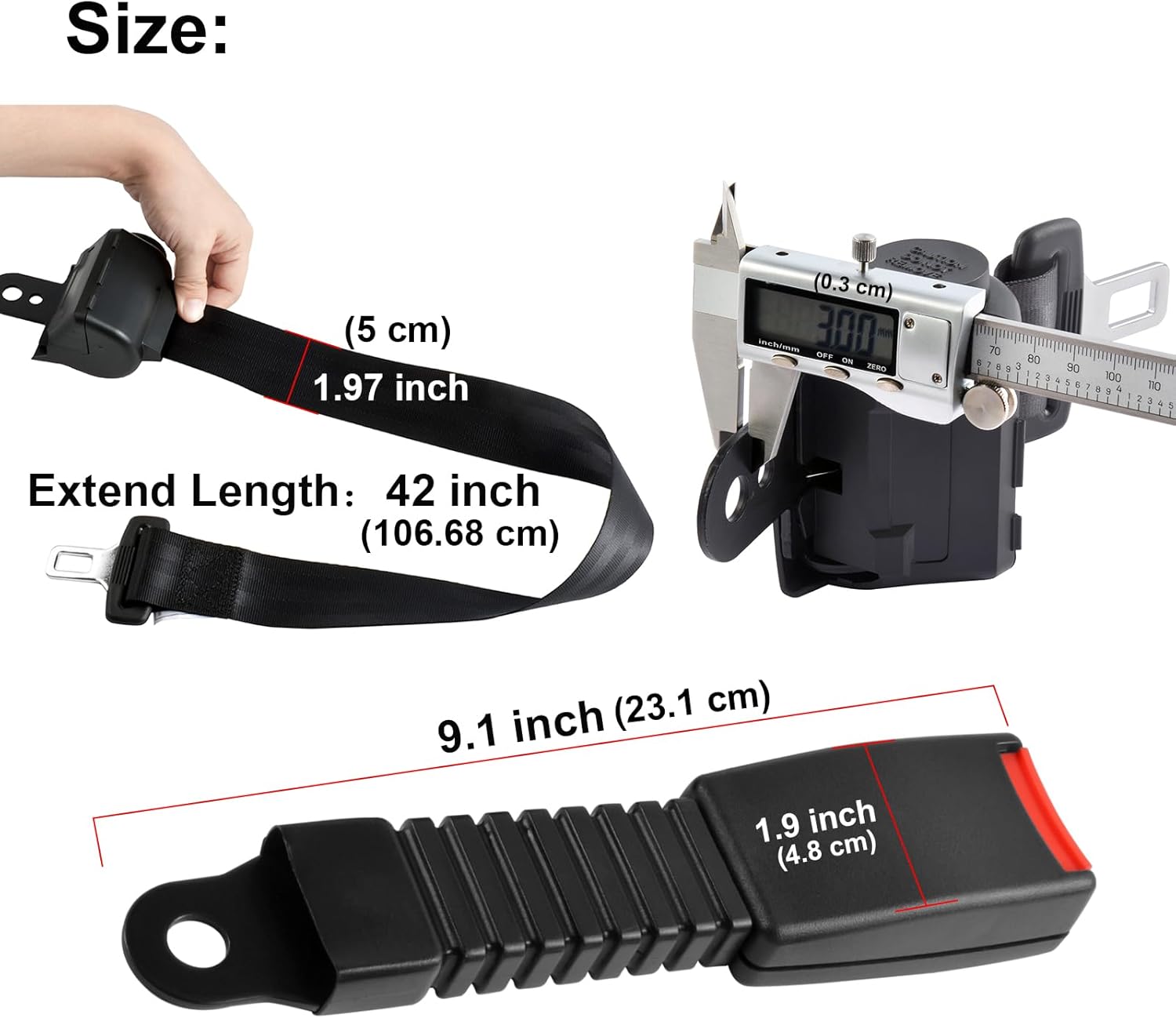 Roykaw Golf Cart Seat Belts Safety Belt Compatible with EZGO Club Car Yamaha - Great Automotive Grade Quality