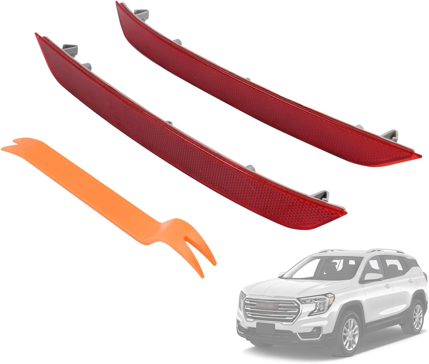 Left and Right Rear Bumper Reflector Lamp Compatible with GMC Terrain 2018 2019 2020 2021 2022 2023 2024 Rear Fascia Lower Signal Lamp Trim Replace 84225882 84225883