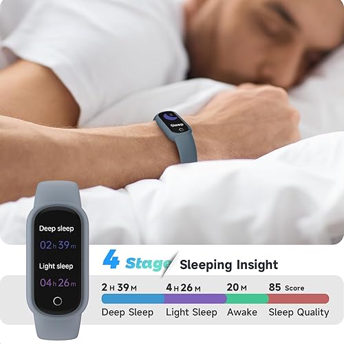 Miniatura 5 de Reloj de seguimiento de actividad física con ritmo cardíacorastreador de sueñoIP68 impermeable, rastreador de actividad con podómetro, contador de