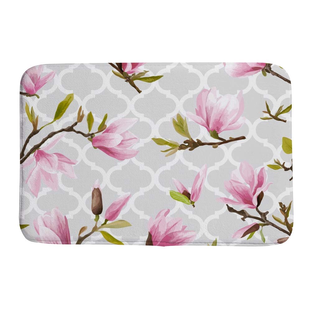 Tapis de douche motif feuilles florales CHEHONG pour salle de bain cosy