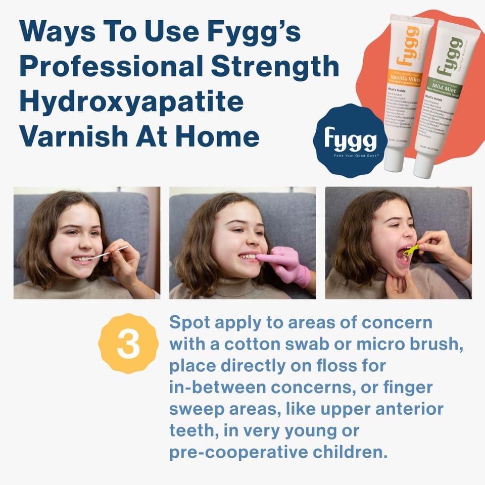 Fygg Nano-Hydroxyapatite Dental Varnish | Fluoride-Free Enamel Repair for Sensitive Teeth | Mild Mint Flavor, Suitable for Adults & Kids (1.36oz, Vanilla) - Image 5
