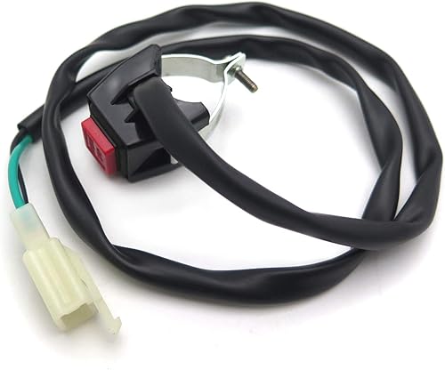 Miniatura 2 de HTT MT XH1700D-003 Universal Rojo 78 pulgadas Manillar Motor Stop Buttom Kill Cut Off Stop Interruptor de uso en motocicletas, ATV, scooters, motos
