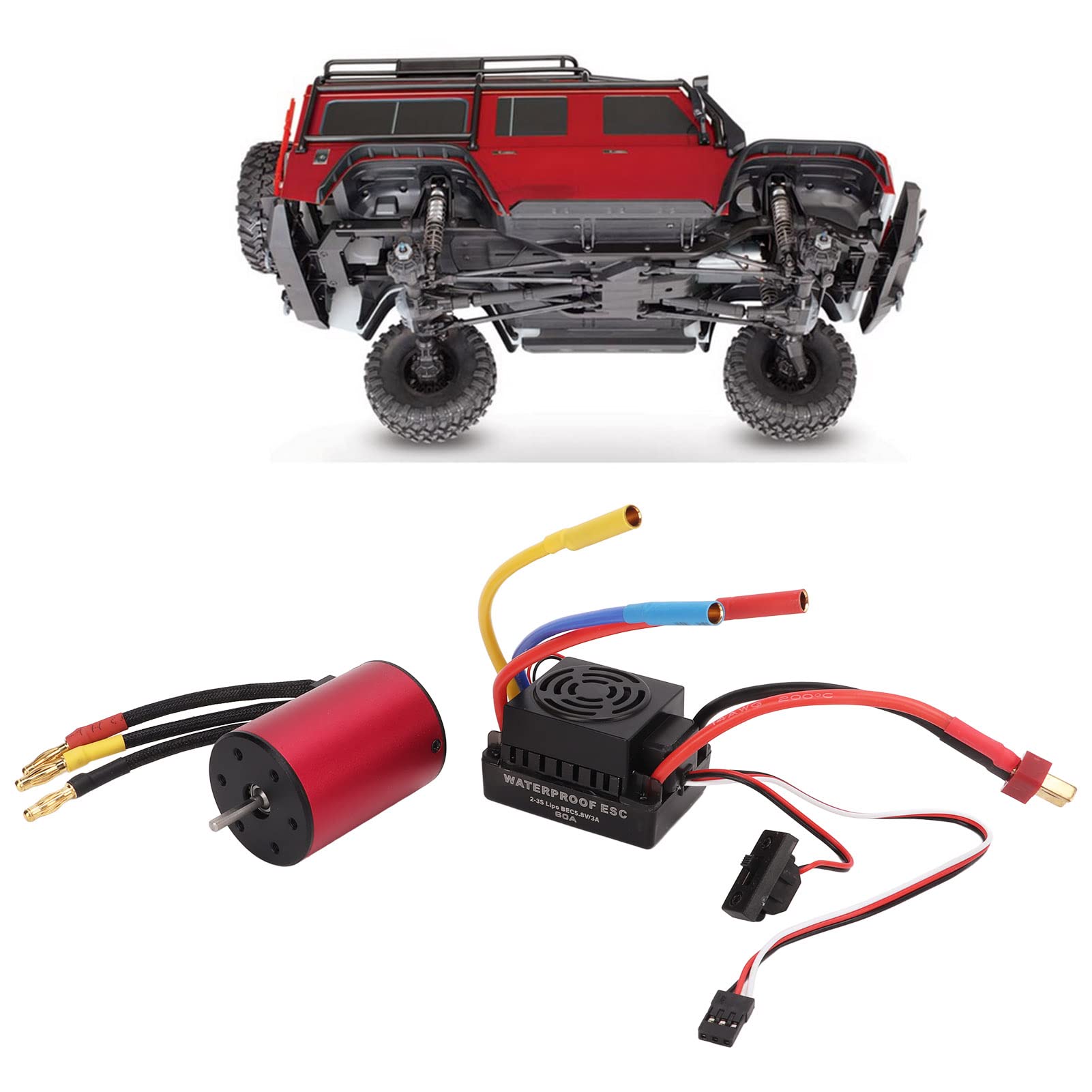 Yctze Bezszczotkowy Silnik S3650 3900KV i 60A ESC do Samochodów /10 RC - Części do Modernizacji o Wysokiej Wydajności z Wieloma Funkcjami