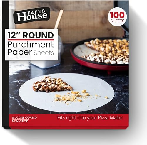 Miniatura 4 de VeZee 's Paper House - Hojas redondas de papel pergamino antiadherente con revestimiento de silicio de 14 pulgadas, encajan perfectamente en tu